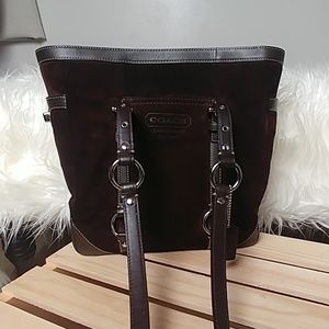 Coach suede lunch tote